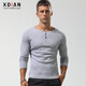 Renew Faden Cotton Henry Shirt Herren Langsamtes T-Shirt Herrenfarbe Amerikaner Retro Casual Fitness enge Schlanke Basishemd Männer Black XL Code 132-142jin [Jin gleich 0,5 kg] links und rechts schlanker Fit Style