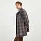 Sieben Wolf Wollmantel Herrenmantel New Winter Plaid mit mit mittlerem gestrickten Wollpendler-Pendler-Gelegenheitskleidung 303 (Kaffee) XL 175/92A