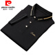 Pierre Cardin Sommer 2025 Kurzärärtes T-Shirt mit Kragen für die trendige Jugendeis-Seiden-Revers-Polo von Herren. Shirt Business Simple Black Qy683 2XL [150-165Jin [Jin ist gleich 0,5 kg]]]