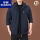 Romon (Romon) Jacke Herren Frühling und Herbst Herren Outdoor American Windproof wasserdichte Herren-Herbst-Sportjacke für Männer im mittleren Alter von Herren schwarz 9898 Style Plus Velvet XL