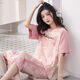 Dirección simple Camiseta de manga corta Madre de 30-50 años para mujeres en verano en el verano Los pantalones cortos de manga corta se adaptan a la primavera suelta y al verano pantalones recortados de manga corta 679 m recomendados 80-95 Jin [Jin iguala 0.5 kg] para usar