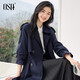 OSA (OSA) Spring Clothing 2025 New Short Trench Coat Women's Mid-Length British Style Small Jacket Trendy Coat Navy Blue XS