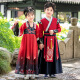 微爱的小松鼠汉服男童 2025新款儿童古风唐装男孩国学演出服夏季6198 知遇-红色 150 cm