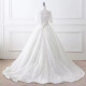 BALITOMMS wedding dress with large tail, new European and American bride, forest style wedding, elegant palace style wedding dress, off-white tail US2
