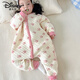 Disney pure cotton boys and girls onesie sleeping bag autumn and winter pajamas baby thickened baby anti-kick quilt warm home clothes pink bunny 130
