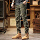 
Post-exploration American casual pants for men in spring and autumn loose retro functional pants for handsome tying trousers trendy brand retro men's work pants khaki 32 (140-150Jin [Jin equals 0.5 kg])