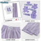 Pig Pitt (Pig/Peter) Girls Summer Sweet Set 2025 New Fashionable Children's Medium Medium Grande para niños Set de dos piezas de dos piezas Ropa informal de verano 15009 Purple + 9905 White 140 cm