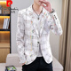 
Pierre cardin spring casual suit men's top single slim Korean style ins handsome design sense street suit jacket white M
