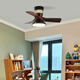 Weather Vane Moderne einfache Kinderzimmerlüfter Leichtschlafzimmer Deckenventilator Leuchtfrequenzwandler Elektrischer Lüfter Kronleuchter stiller Haushalt Integrierter Lichtventilator Frequenzwandler 32-679a Schwarz Decken-tiefe Holzkorn Lichtwechsel Wechselferner sich