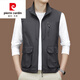 Gilet de gilet haut de gamme Pierre Cardin, veste à col debout pour le printemps, l'été et l'automne pour hommes, le travail de travail de travail décontracté en plein air est noire [686] Style à fermeture éclair L [120-135Jin [Jin est égal à 0,5 kg]]]