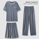 Pijamas modales de corazón de corazón Summer pantalones cortos de manga corta para hombres Juego de tres piezas para ropa casera de papá de gran tamaño de mediana edad y ancianos 1694-3# (pantalones cortos de manga corta + pantalones) XL 130-150Jin para hombres [Jin equivale a 0.5 kg]