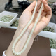 KZD auténtica cadena de jade hetiana xinjiang blanca jade bead brazalet cadena colgante lychee blanca pulsera múltiple sn13796x7m 5x6mm