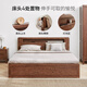 Genji Muyu solid wood bed modern simple oak storage box bed Nordic bedroom double bed high bunk luminous box
