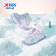 XTEP children's shoes for girls, cute, non-slip, comfortable and versatile cotton shoes, new white/taro purple, size 30