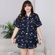 
Zhidou Dou women's pajamas summer fat girl plus fat plus size ice silk pajamas women's summer short-sleeved thin style plus fat extra size suit 15# ice silk double short b9926 single size XL
