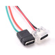 Type-c waterproof female socket with wire DIY repair data charging port test C welding wire glue injection double-layer USB socket TYPE-C 2P transparent light-emitting with nut dust cap PH2.0 line