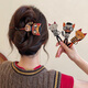 Two Worlds of Love, Adorable and Cute Cat Twist Clip 2025 New High-Quality One-word Grip on the Back of the Head, Women's Hairpin Headwear, Recommended by the Store Manager, Two-piece Set