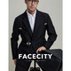 FACECITY背带男士吊带西裤西装衬衫商务正装枪套式X型背带夹 黑色