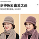 Gu Wenlun's hat with wig for middle-aged and elderly women in autumn and winter 2025 season mother's style short curly hair full head hat plus velvet versatile style (khaki hat) dark brown curly hair (hair net)