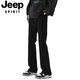 JEEP SPIRITCLEANFIT微喇牛仔裤男款秋冬修身黑色VIBE美式高街裤子男生直筒裤 9901黑色 微喇型 XL 【140-155斤】