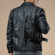 Ji Yan Men's Motorcycle Jacket 2025 New Leather Jacket Popular Business Lapel Spring and Autumn Thick Leather Jacket Men's Handsome Black 2XL