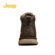 Jeep Jeep Martin Boots Herren Winter 2024 Neues echtes Leder weicher Sohle bequemer High Top Herrenschuhe und vielseitige Freizeit Lederstiefel Khaki 42