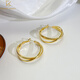 CHOMEL KINSEY French gold large hoop earrings women's niche design 925 silver needle earrings earrings 2024 new unique earrings gold large hoop earrings