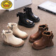 
G.DUCKKIDS girls' shoes two cotton shoes 2023 winter style children's baby girl Martin boots little girl princess boots plus velvet short boots black two cotton boots size 26 inner length about 16.2cm