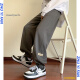 Idea Fan Fatty Large Size Casual Pants for Men's Spring and Summer Thin Style Loose Large Size Trendy Brand Wide Legs Students' Sneakers Sports Pants Trendy A001-K1049 Black XL 135-150Jin [Jin equals 0.5 kg]