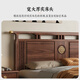 Small wooden nest bed solid wood bed double bed single bed new Chinese style black walnut storage bedroom 1.8 meters large wedding bed bed bracket 1500*2000