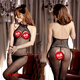 Wen Shiou's sexy and interesting one-piece stockings underwear perspective, fully transparent large-size summer seductive one-piece stockings net stockings black stockings ladies 7027 models 80-150Jin [Jin equals 0.5 kg]+