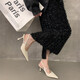 Muni Temperament Sandalen mit Rock weiße High Heels für Frauen 2025 Frauenschuhe Sommer Französischer Strassspitzer Zeh Dünne Absatzschuhe von Weiß 8 cm [Größe 37]
