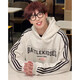 7 high-quality American retro three-stripe sweatshirts for men in autumn new hooded trendy brand loose tops couple coats bottoming shirt XXJR-FG1128 white gray XL 175-185cm 115-135Jin Jin is equal to 0.5 kg