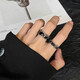 Qi Xiaomi two-piece ring set for men, trendy hip-hop open-ended men's single ring, dark style student index finger ring, fashionable and versatile tail ring