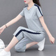 
NY-EMMA sports suit for women short-sleeved summer thin high-end stylish small casual and fashionable running suit two-piece set 683 green (crop pants set) XL (recommended 110-125 Jin [Jin equals 0.5 kg])