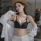 French Jerrie Mock brand traceless underwear for women gathering small breasts sexy thin style 2022 new upper-collecting secondary breast anti-sagging bra set 22W4865 gray purple 75B=34B (set)