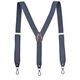 Yufan men's strap suspender pants clip fixture extended and adjustable business formal wear back non-slip suspender solid color clip three-clip hook buckle leather head-black