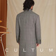 Cultum [lana desgastada] italiano en blanco y negro cuello a cuadros principescos Chester Cazón de lana de longitud media