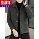 Hengyuanxiang Autumn and Winter 2025 New Gold Mink Velvet Jacket Men's Lapel Korean Style Cotton Thickened Short Woolen Coat Jacket Dark Gray 2XL 140-155Jin Jin is equal to about 0.5 kg