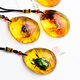 Everlasting Leaf Insect Specimens Amber Pendant Scorpion Butterfly Spider Real Insect Necklace Pendant Personalized Creative Pendant Gift 08# Copper Flower Golden Turtle
