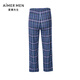 AIMER Men [Serie de Sille-Sleve] Pantalones de pijama a cuadros clásicos para pantalones caseros para hombres NS42F684 Dark Blue Plaid YH8 L (170)