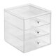InterDesign 3-layer transparent cosmetic storage box desktop dressing table organizer mirror design
