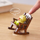 Cute decompression small ornaments office desktop decoration girls' workstation emotional stability birthday gifts Snack pig + rocking chair