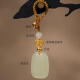 Pangdonglai Quality Hetian Jade Wuwu Brand Key Chain Ping An Men's Qingshui Jade Car Key Pendant Women 9 Fuhetian Jade Ping An Wuwu Brand Key Chain 719 +