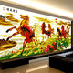 
Mona Lisa cross-stitch eight horses to the successful living room new office large picture drawing eight horses eight horses 15850cm
