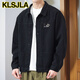 KLSJLA jacket men's spring and autumn new shirt lapel autumn clothes men's work jacket early autumn jacket top Ai [upgraded version] K12806 gray XS 5XL [recommended 180-200Jin [Jin equals 0.5 kg]]