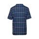 Mr. Aimu [gleicher Stil im Einkaufszentrum] 22SS verwöhnt seidige Plaid-Männer-Pyjamas Home Revers Strickjacken kurzärmelig NS41F684 Dunkelblau Plaid YH8 XL (175)