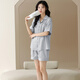 Modal ice silk pajamas for women for summer thin short sleeves 2025 new summer large size with breast pads for outdoor wear 09M16803 XL