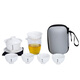 Yuantao Kiln Travel Tea Set Suet Jade Kung Fu Tea Cover Bowl Quick Cup One Pot Four Cups Portable Bag Travel Tea 02 Yangchun Baixue One Bowl Four Cups