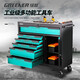 GREENER mobile tool cabinet fingerprint lock auto repair tool cart drawer-type trolley heavy-duty storage storage parts cabinet heavy-duty six-drawer + side cabinet-green and black thickened tool cart